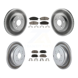 Front Rear Coated Disc Brake Rotors And Ceramic Pads Kit For 2003-2006 Acura MDX KGC-101057