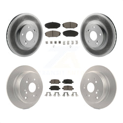 Front Rear Coated Disc Brake Rotors And Ceramic Pads Kit For 2002-2004 Honda Odyssey KGC-101059