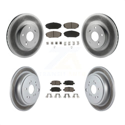 Front Rear Coated Disc Brake Rotors And Ceramic Pads Kit For 2001-2002 Acura MDX KGC-101060