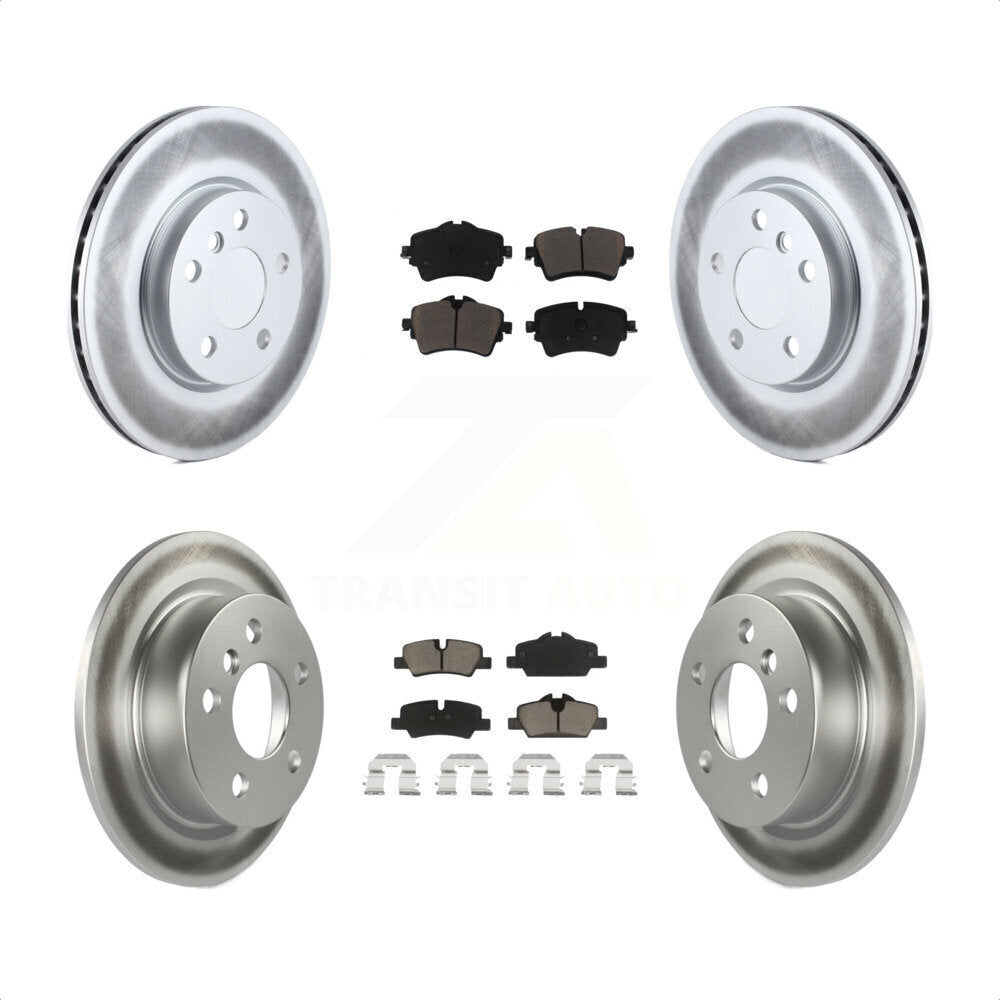 Front Rear Coated Disc Brake Rotors And Ceramic Pads Kit For Mini Cooper KGC-101064 by Transit Auto