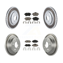 Front Rear Coated Disc Brake Rotors And Ceramic Pads Kit For 2015 Mini Cooper 2.0L 1.5L With 294mm Diameter Rotor 4 Lug Wheels KGC-101066