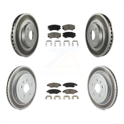 Front Rear Coated Disc Brake Rotors And Ceramic Pads Kit For 2010-2015 Chevrolet Camaro LT LS KGC-101077