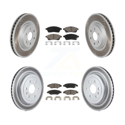 Front Rear Coated Disc Brake Rotors And Ceramic Pads Kit For Cadillac SRX Saab 9-4X KGC-101079