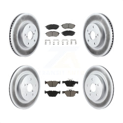 Front Rear Coated Disc Brake Rotors And Ceramic Pads Kit For 2015 Subaru Legacy 2.5L KGC-101086