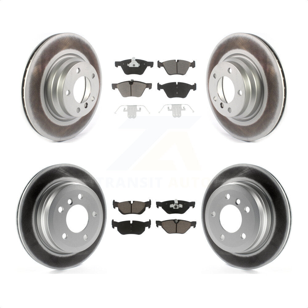 Front Rear Coated Disc Brake Rotors And Ceramic Pads Kit For 2012 BMW X1 xDrive28i With 300mm Diameter Rotor KGC-101088 by Transit Auto