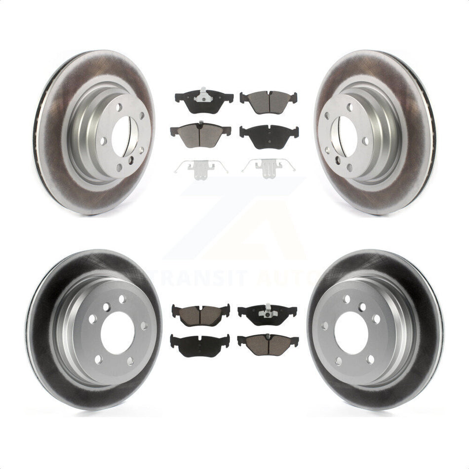 Front Rear Coated Disc Brake Rotors And Ceramic Pads Kit For 2012 BMW X1 xDrive28i With 300mm Diameter Rotor KGC-101088 by Transit Auto