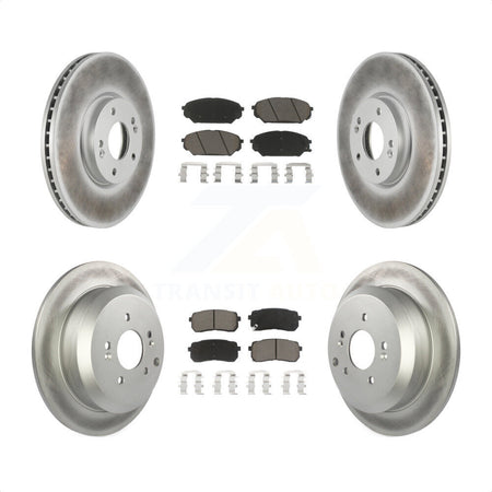 Front Rear Coated Disc Brake Rotors And Ceramic Pads Kit For 2007-2012 Hyundai Veracruz KGC-101103 by Transit Auto