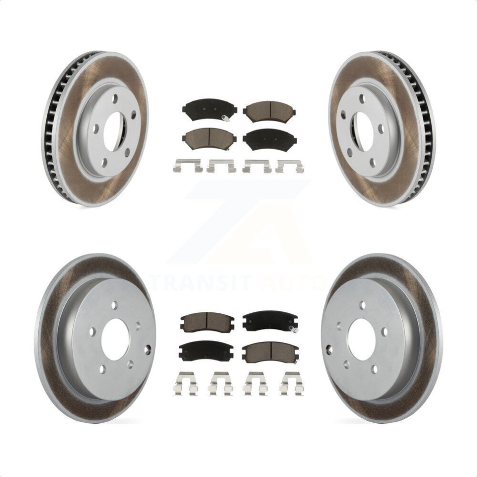 Front Rear Coated Disc Brake Rotors And Ceramic Pads Kit For 2002-2004 Pontiac Montana FWD with rear brakes KGC-101122 by Transit Auto