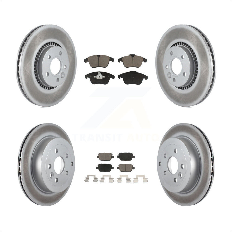 Front Rear Coated Disc Brake Rotors And Ceramic Pads Kit For 2008-2011 Land Rover LR2 KGC-101123 by Transit Auto