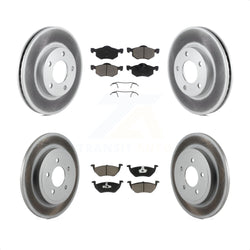 Front Rear Coated Disc Brake Rotors And Ceramic Pads Kit For Mazda Tribute Mercury Mariner KGC-101126