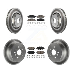 Front Rear Coated Disc Brake Rotors And Ceramic Pads Kit For 2009-2016 Toyota Venza KGC-101128
