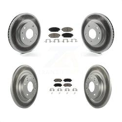 Front Rear Coated Disc Brake Rotors And Ceramic Pads Kit For 2016-2018 Mazda CX-3 FWD KGC-101129