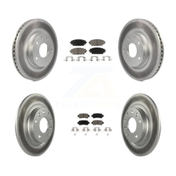 Front Rear Coated Disc Brake Rotors And Ceramic Pads Kit For 2016-2018 Mazda CX-3 AWD KGC-101130
