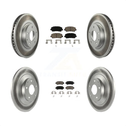 Front Rear Coated Disc Brake Rotors And Ceramic Pads Kit For Mazda CX-5 KGC-101131