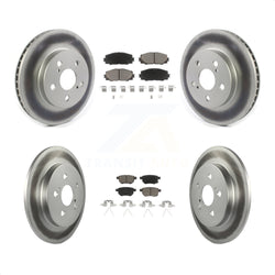 Front Rear Coated Disc Brake Rotors And Ceramic Pads Kit For Toyota Corolla Prius Prime KGC-101142