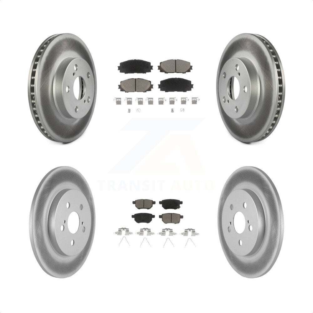 Front Rear Coated Disc Brake Rotors And Ceramic Pads Kit For Lexus CT200h KGC-101144 by Transit Auto