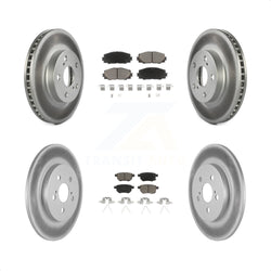 Front Rear Coated Disc Brake Rotors And Ceramic Pads Kit For Lexus CT200h KGC-101144