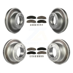 Front Rear Coated Disc Brake Rotors And Ceramic Pads Kit For Ford F-250 Super Duty F-350 4WD KGC-101152