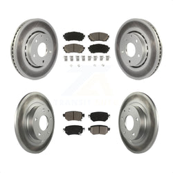 Front Rear Coated Disc Brake Rotors And Ceramic Pads Kit For 2019-2021 Mazda 6 Naturally Aspirated KGC-101153