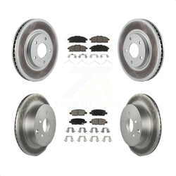 Front Rear Coated Disc Brake Rotors And Ceramic Pads Kit For 2011-2017 Nissan Quest KGC-101155