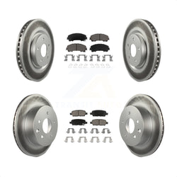 Front Rear Coated Disc Brake Rotors And Ceramic Pads Kit For Nissan Rogue KGC-101157