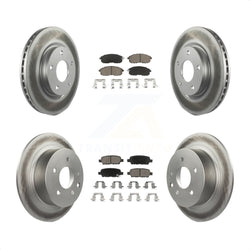 Front Rear Coated Disc Brake Rotors And Ceramic Pads Kit For Nissan Sentra KGC-101160