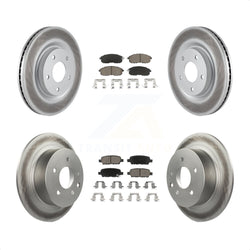 Front Rear Coated Disc Brake Rotors And Ceramic Pads Kit For Nissan Sentra Juke KGC-101161