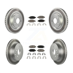 Front Rear Coated Disc Brake Rotors And Ceramic Pads Kit For Nissan Pathfinder Murano INFINITI QX60 JX35 KGC-101165