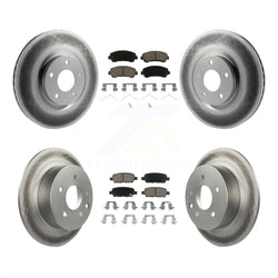 Front Rear Coated Disc Brake Rotors And Ceramic Pads Kit For 2007-2012 Nissan Sentra SE-R Spec V KGC-101169