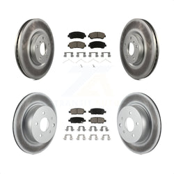 Front Rear Coated Disc Brake Rotors And Ceramic Pads Kit For Nissan Maxima KGC-101171