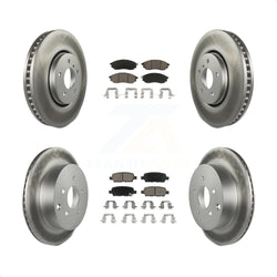 Front Rear Coated Disc Brake Rotors And Ceramic Pads Kit For INFINITI FX35 FX37 QX70 FX45 KGC-101177
