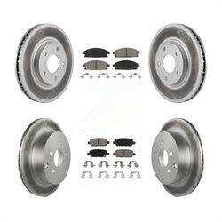 Front Rear Coated Disc Brake Rotors And Ceramic Pads Kit For 2004-2009 Nissan Quest KGC-101178