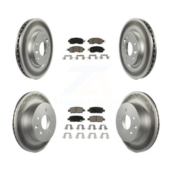 Front Rear Coated Disc Brake Rotors And Ceramic Pads Kit For Nissan LEAF KGC-101181