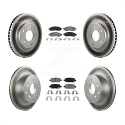 Front Rear Coated Disc Brake Rotors And Ceramic Pads Kit For Nissan LEAF KGC-101182