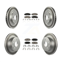 Front Rear Coated Disc Brake Rotors And Ceramic Pads Kit For 2015 Nissan LEAF Vehicles Manufactured In Japan KGC-101188