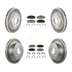 Front Rear Coated Disc Brake Rotors And Ceramic Pads Kit For 2005-2006 Nissan X-Trail KGC-101189