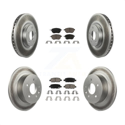 Front Rear Coated Disc Brake Rotors And Ceramic Pads Kit For Nissan Altima Maxima KGC-101190