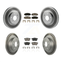 Front Rear Coated Disc Brake Rotors And Ceramic Pads Kit For Honda Accord Acura TSX KGC-101191