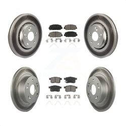 Front Rear Coated Disc Brake Rotors And Ceramic Pads Kit For Honda Accord KGC-101192