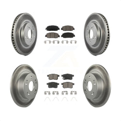 Front Rear Coated Disc Brake Rotors And Ceramic Pads Kit For Honda Accord KGC-101194