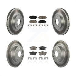 Front Rear Coated Disc Brake Rotors And Ceramic Pads Kit For Honda Accord KGC-101195
