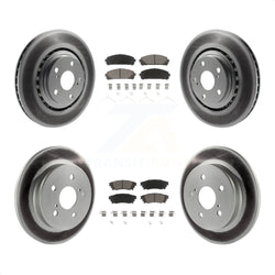 Front Rear Coated Disc Brake Rotors And Ceramic Pads Kit For Lexus NX200t NX300 NX300h KGC-101204
