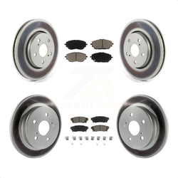 Front Rear Coated Disc Brake Rotors And Ceramic Pads Kit For 2018 Toyota C-HR KGC-101205