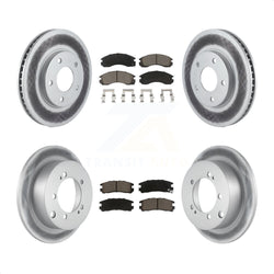 Front Rear Coated Disc Brake Rotors And Ceramic Pads Kit For 2000 Mitsubishi Eclipse 3.0L KGC-101210