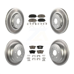 Front Rear Coated Disc Brake Rotors And Ceramic Pads Kit For 2013-2018 Acura RDX KGC-101214