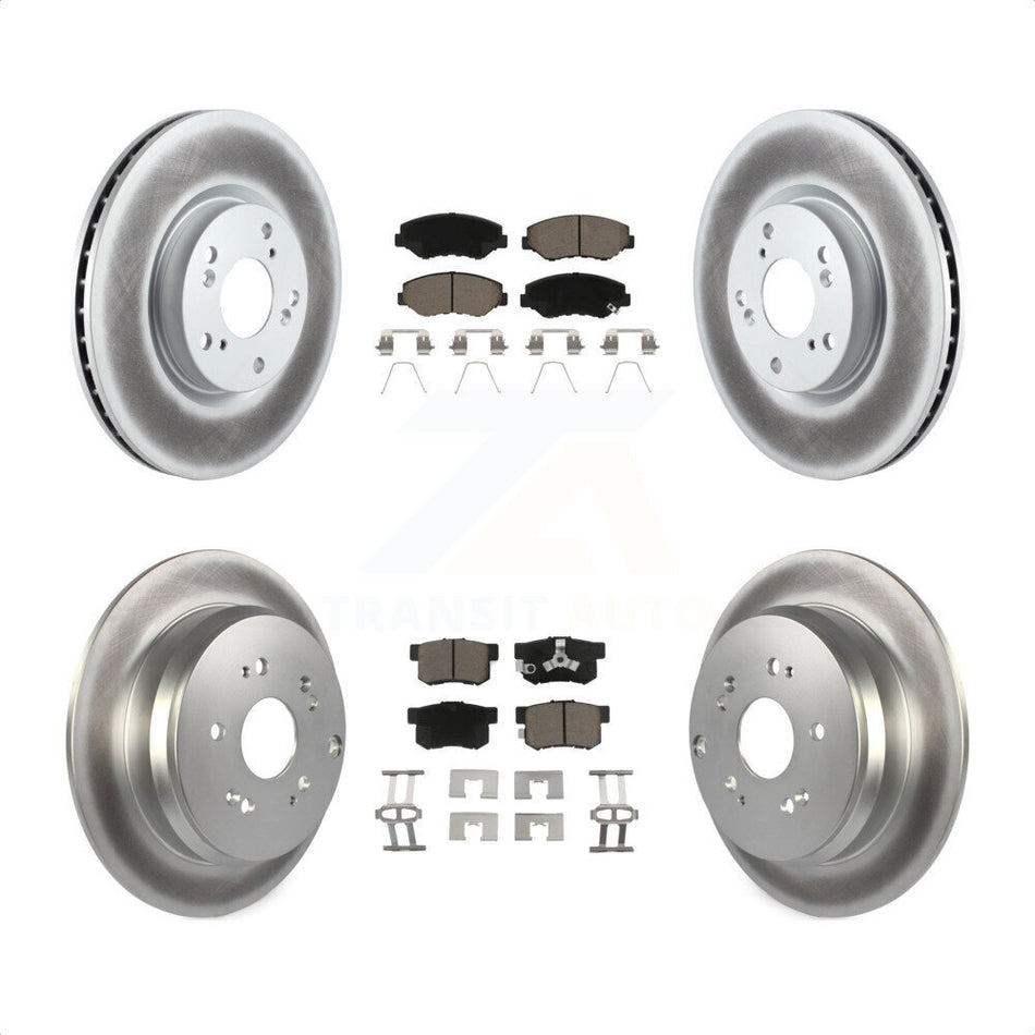 Front Rear Coated Disc Brake Rotors And Ceramic Pads Kit For 2005-2006 Honda CR-V KGC-101215