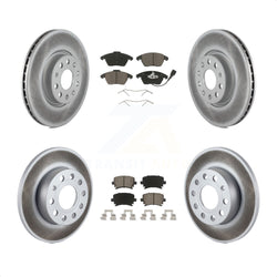 Front Rear Coated Disc Brake Rotors And Ceramic Pads Kit For 2008-2008 Audi A3 Quattro KGC-101220