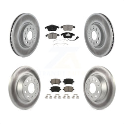 Front Rear Coated Disc Brake Rotors And Ceramic Pads Kit For Volkswagen Tiguan Audi Q3 Limited Quattro KGC-101225