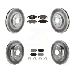Front Rear Coated Disc Brake Rotors And Ceramic Pads Kit For Audi Q5 A4 Quattro A5 KGC-101231