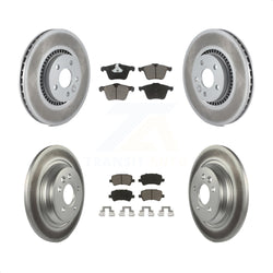 Front Rear Coated Disc Brake Rotors And Ceramic Pads Kit For Volvo S60 V60 Cross Country V70 KGC-101249